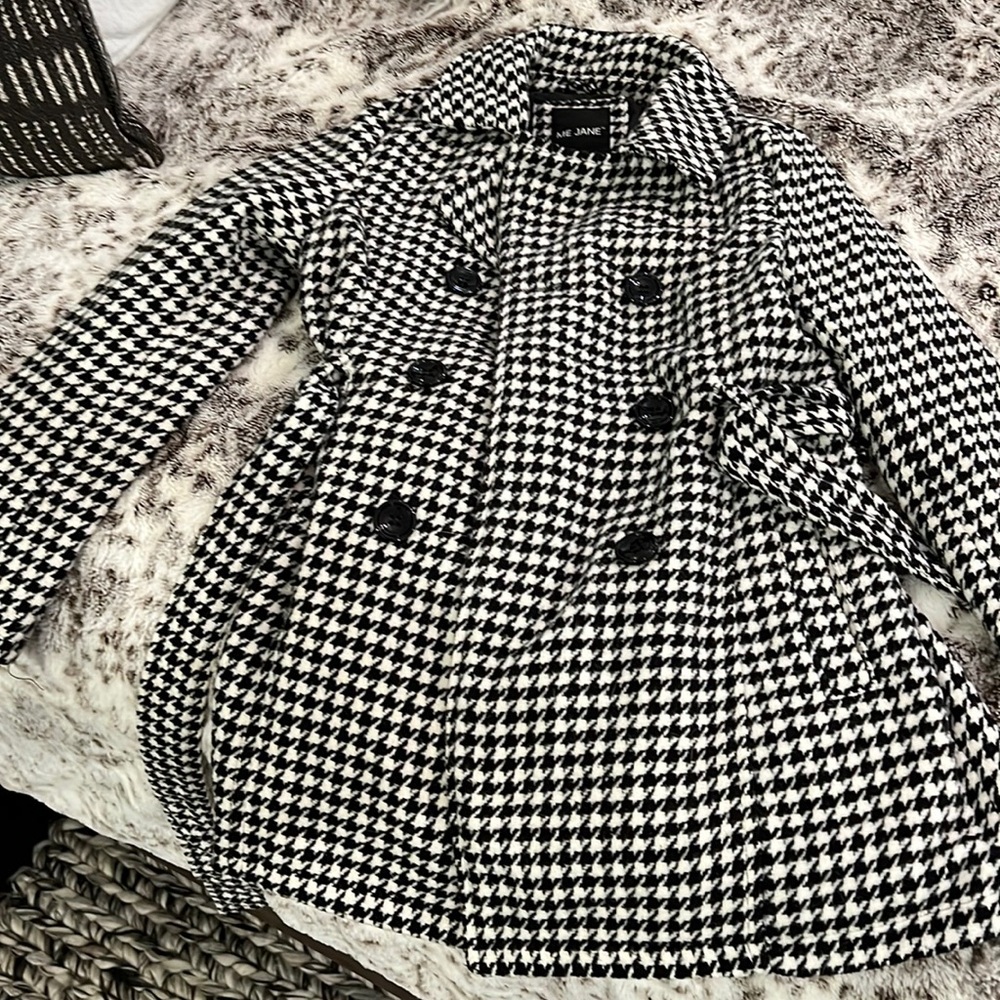 Black and white girls pea coat